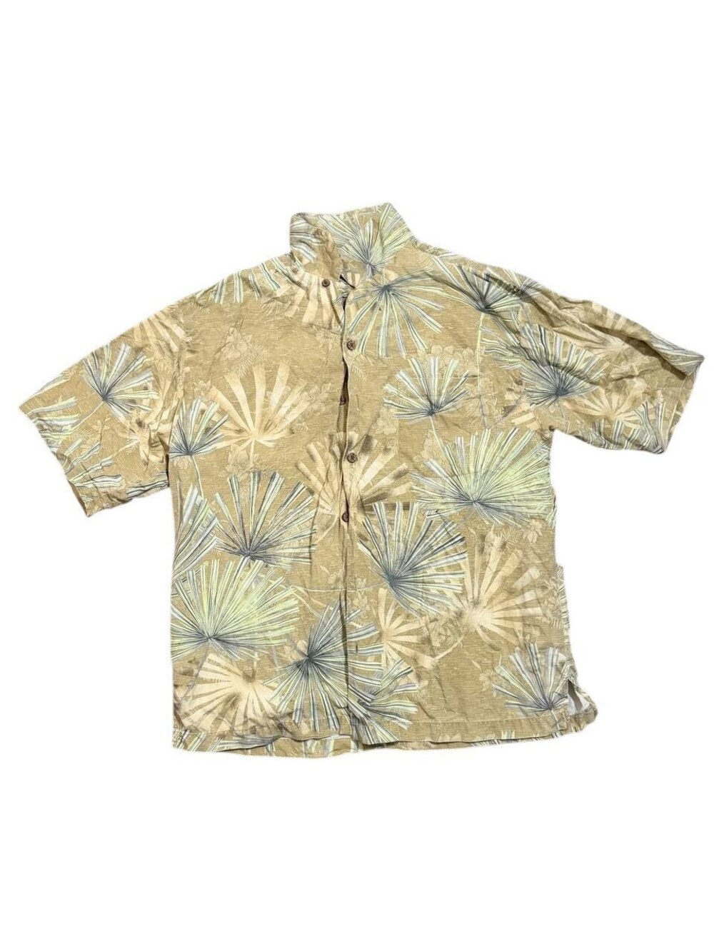 Vintage Tommy Bahama Silk Hawaiian Shirt Mens L Palm Boho